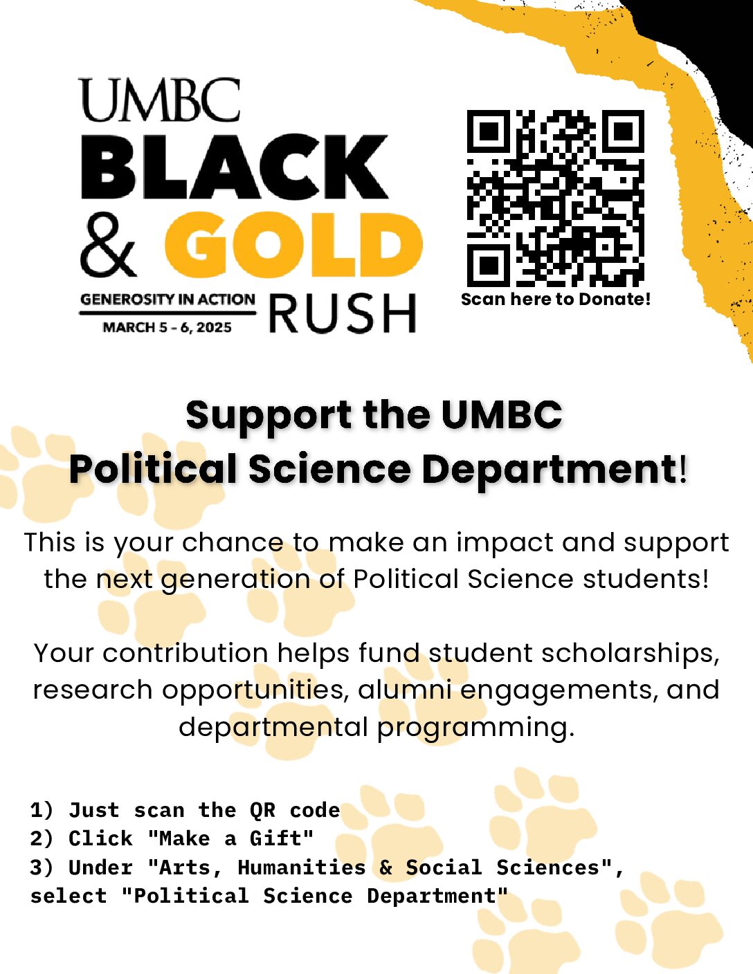 Last Day for UMBC Black and Gold Rush!